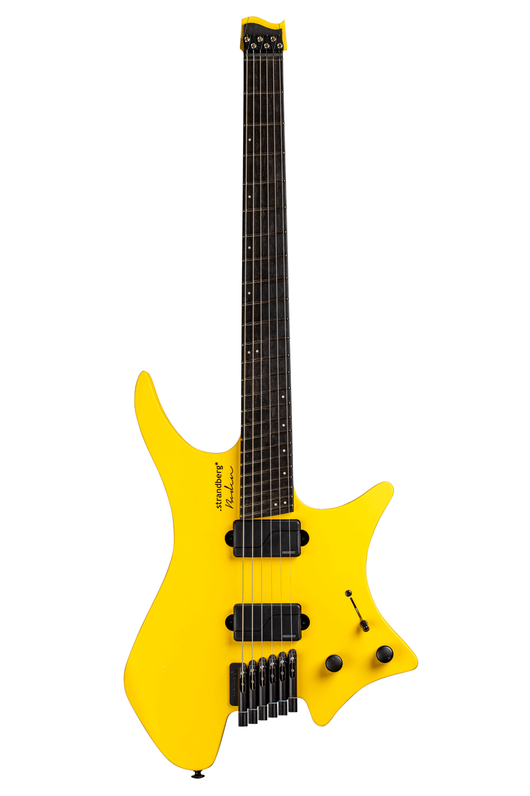 Headless Guitar Boden Metal 6 string yellow front view