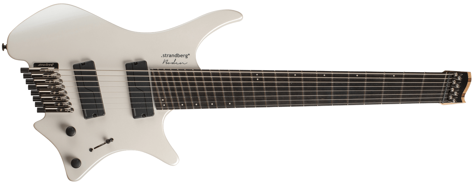 Metal Pearl 8 multiscale headless guitar strandberg front view