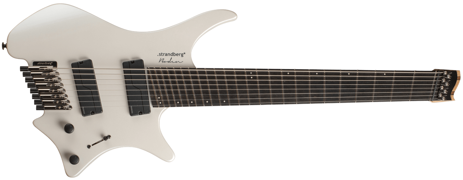 Metal Pearl 8 multiscale headless guitar strandberg front view