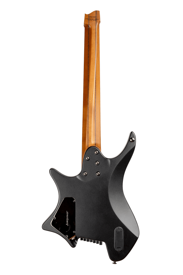 Headless guitar boden metal black 7 string back view