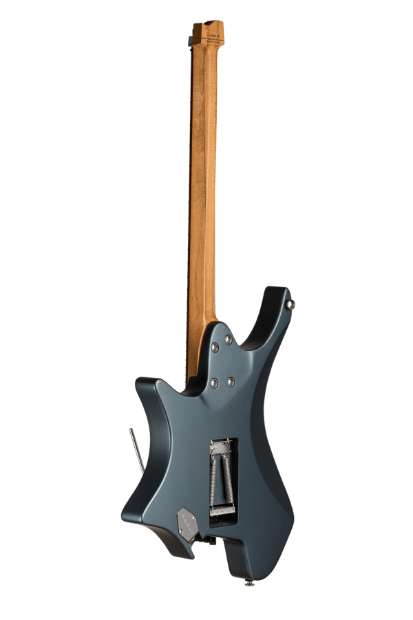 Headless guitar Boden classic 6 string trem malta blue back view