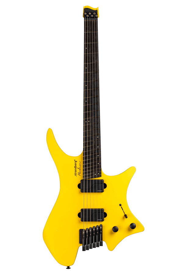 Headless Guitar Boden Metal 6 string yellow front view