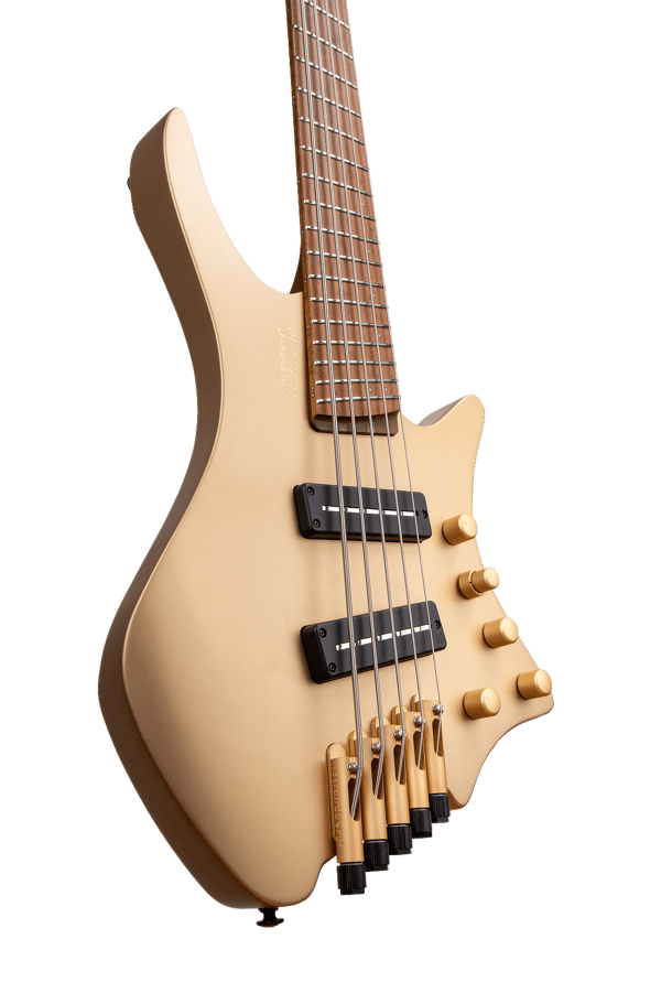 Boden Bass 4string limited edition headless guitar gold front view