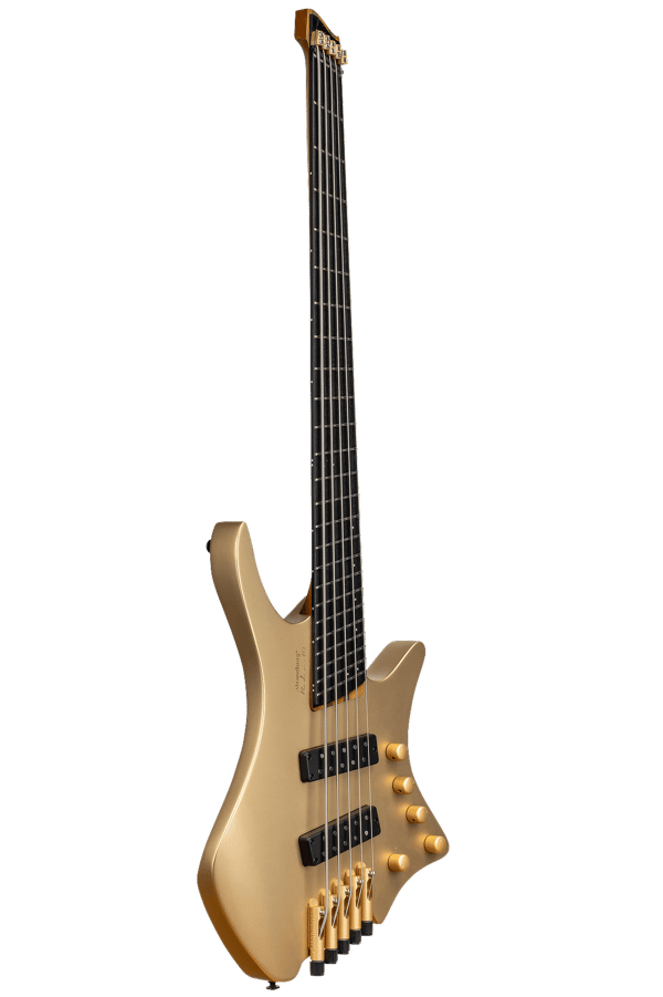 Boden Bass 5string limited edition headless guitar gold front view