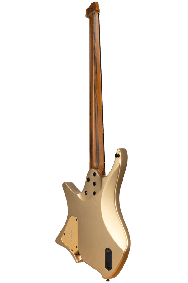 Boden Bass 5 string limited edition headless guitar gold back view
