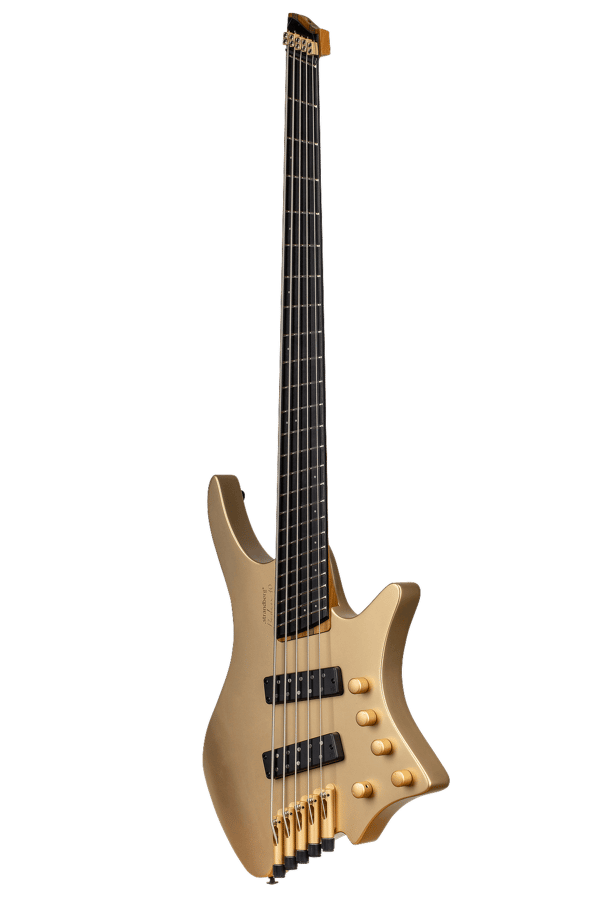 Boden Bass 5string limited edition headless guitar gold front view