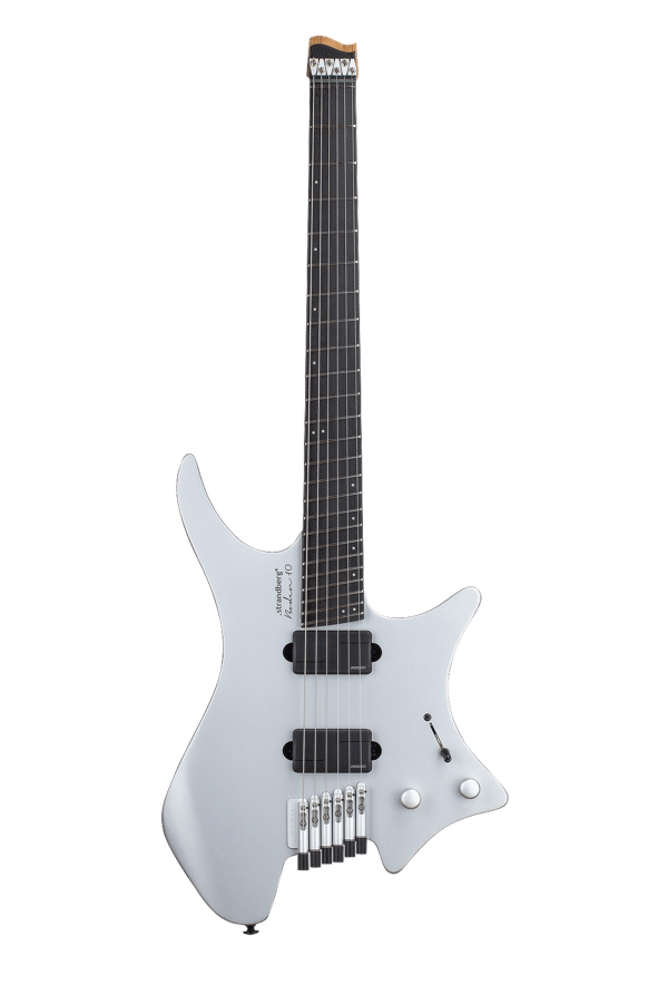 Headless Guitars Boden Prog 6 Ebony 10th anniversary model silver front view