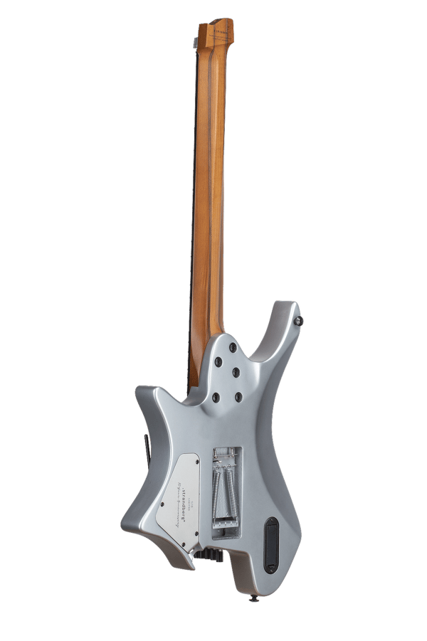 Headless Guitars Boden Prog 7 Ebony 10th anniversary model silver back view