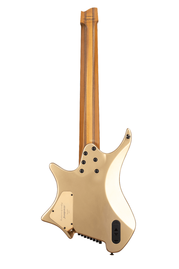 Boden Original ebony 8 string multiscale ebony limited edition Gold Headless guitar back view
