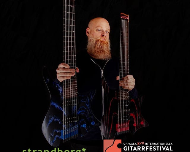 Per Nilsson holding strandberg sigularity guitar