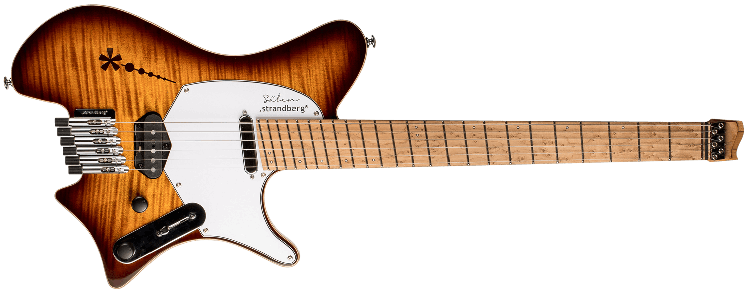 Salen delux vintage burst Headless Guitars front view