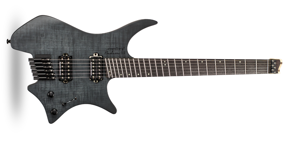 Boden OS 6 headless guitar black rosewood front view